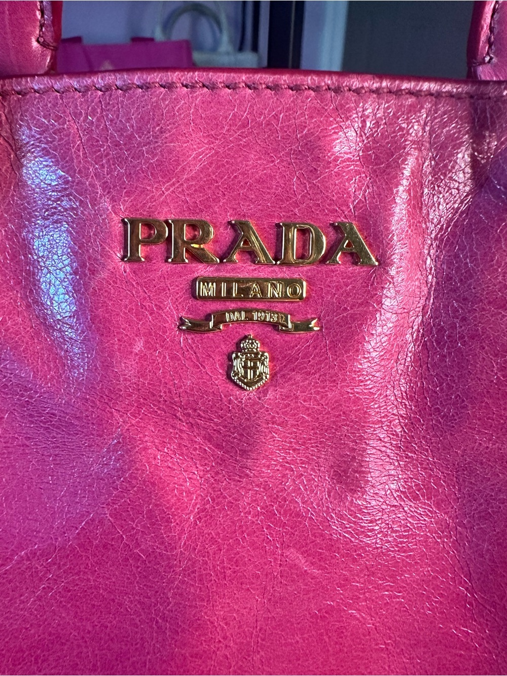 Prada Bright Fuchsia Leather Shoulder Tote - Picture 7 of 16